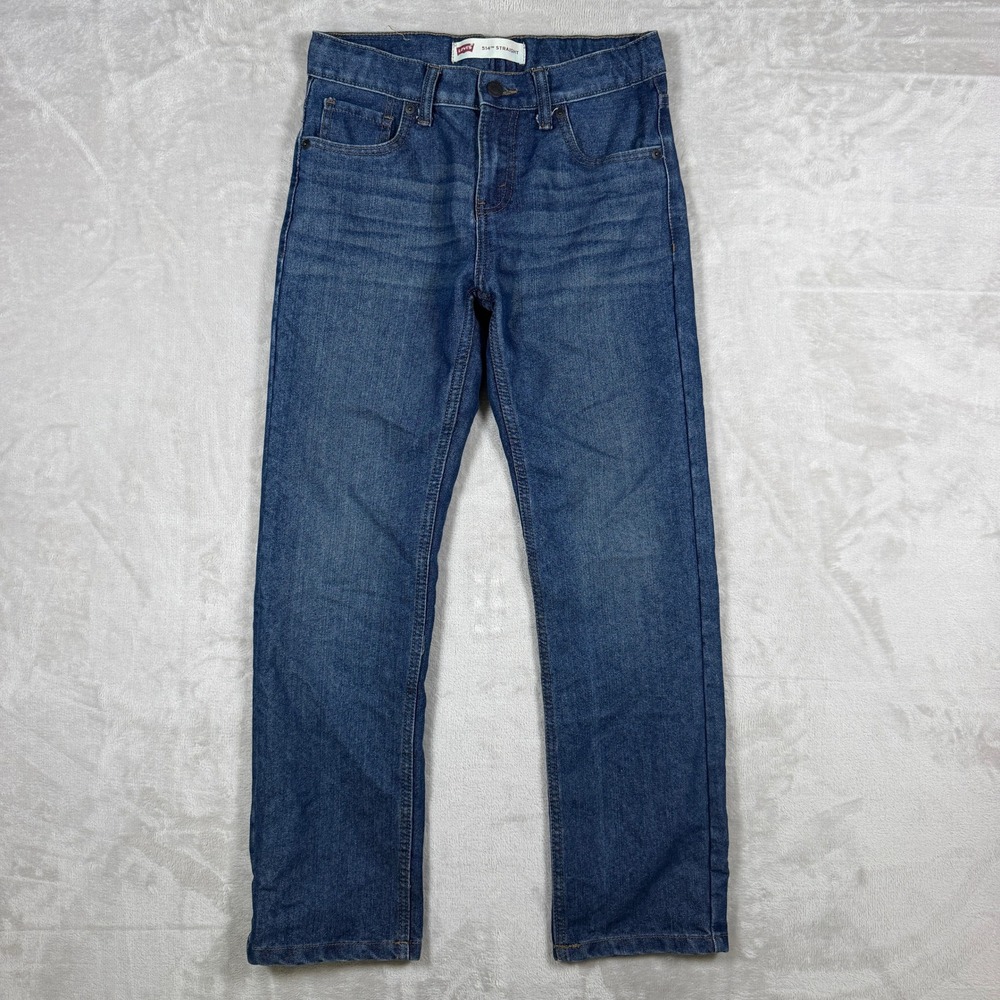 Levis 514 Straight Fit Jeans Boys Youth Size 14 M Wash Adjustable Waist READ